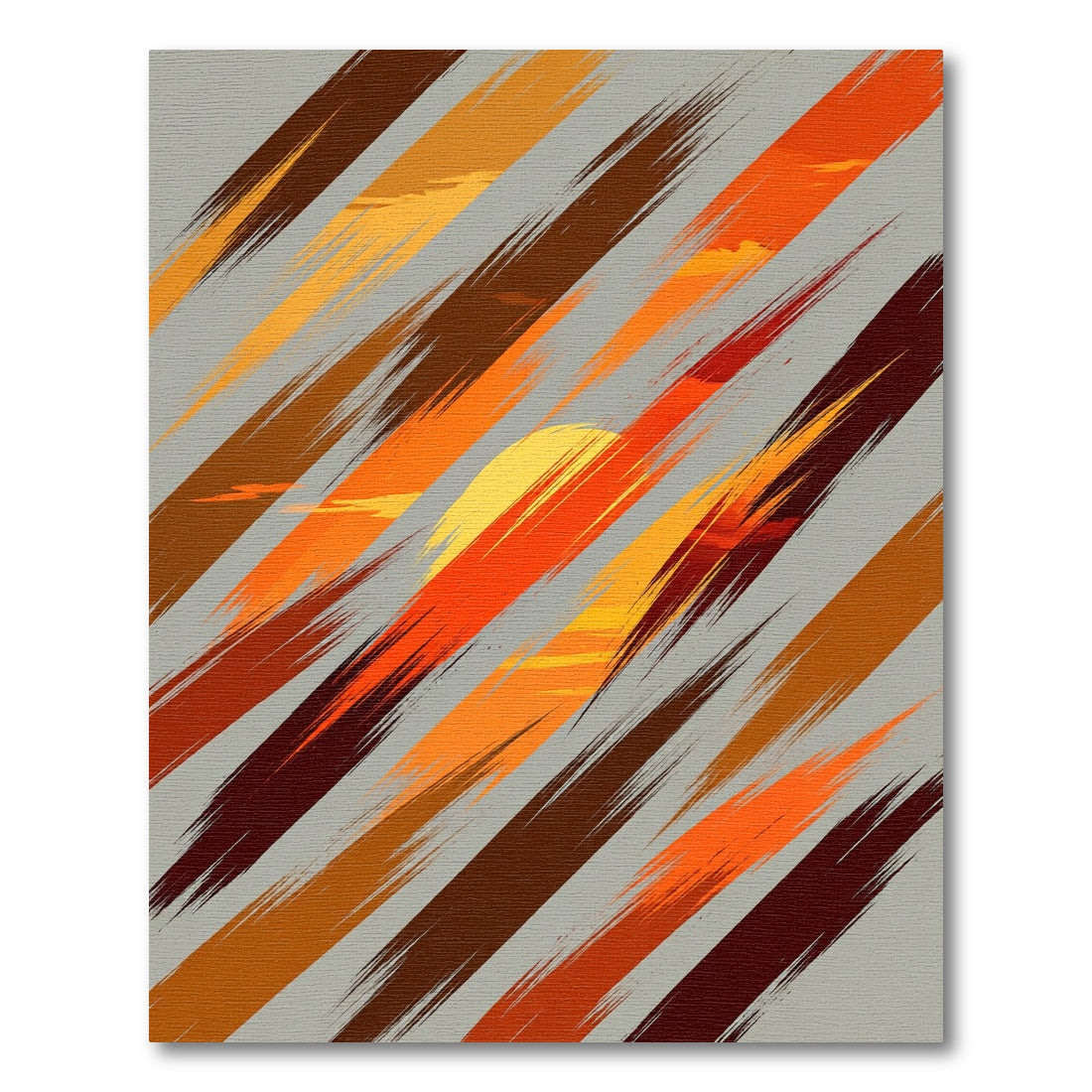 Abstract Sunset Diagonal Brushstroke Rug