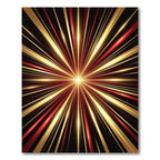 Vibrant Red Gold Burst Rug
