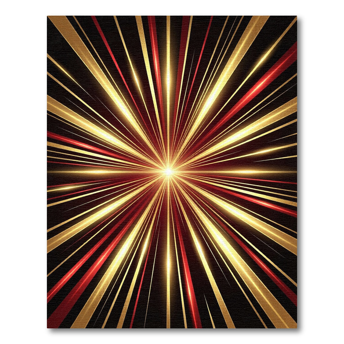 Vibrant Red Gold Burst Rug