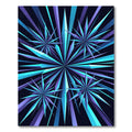 Radiant Blue Geometric Starburst Abstract Rug