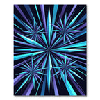 Radiant Blue Geometric Starburst Abstract Rug