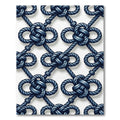 Navy Blue Interlocking Nautical Rope Grid Rug