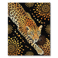 Golden Leopard Firework Splatter Rug