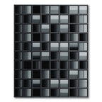 Modern Monochrome Grid Architectural Squared Rug