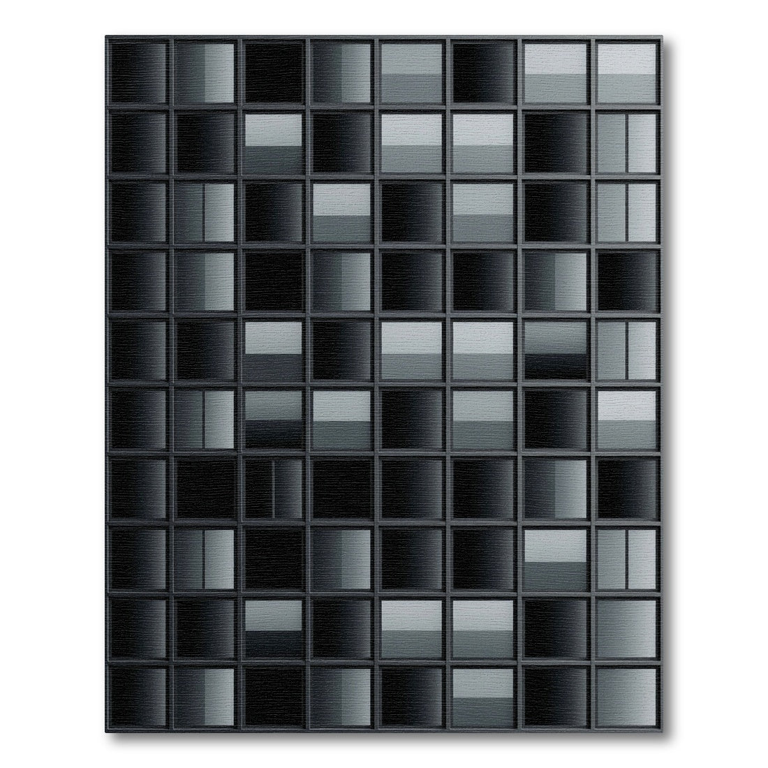 Modern Monochrome Grid Architectural Squared Rug