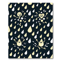 Happy Yellow Raindrops Playful Splash Rug