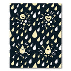 Happy Yellow Raindrops Playful Splash Rug