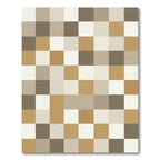 Modern Neutral Earth Tone Checkerboard Rug