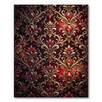 Regal Crimson Gold Floral Jewel Rug