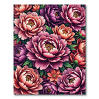 Vibrant Magenta Peony Garden Rug