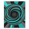 Abstract Teal and Charcoal Vortex Rug