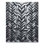 Metallic Silver Architectural Geometric Interlocking Rug