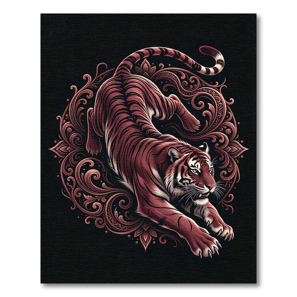 Crimson Tiger Floral Ornament Rug