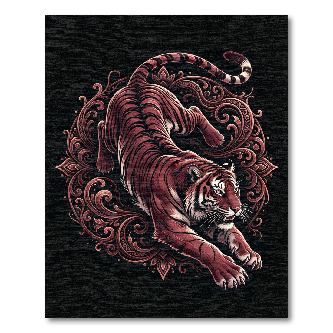 Crimson Tiger Floral Ornament Rug