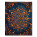 Bold Orange Floral Mandala Cobalt Rug
