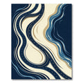 Abstract Navy Blue Winding Road Curve Rug