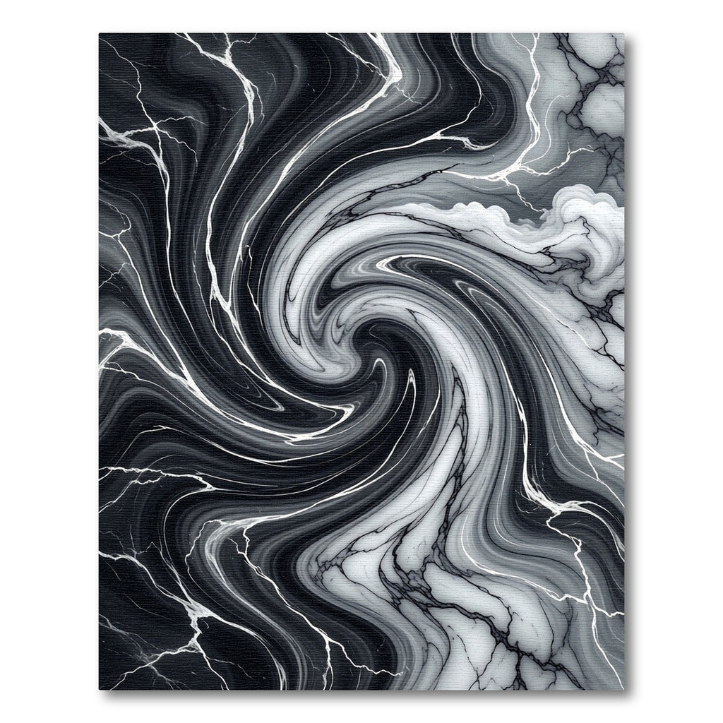 Monochromatic Swirl Marble Stone Rug