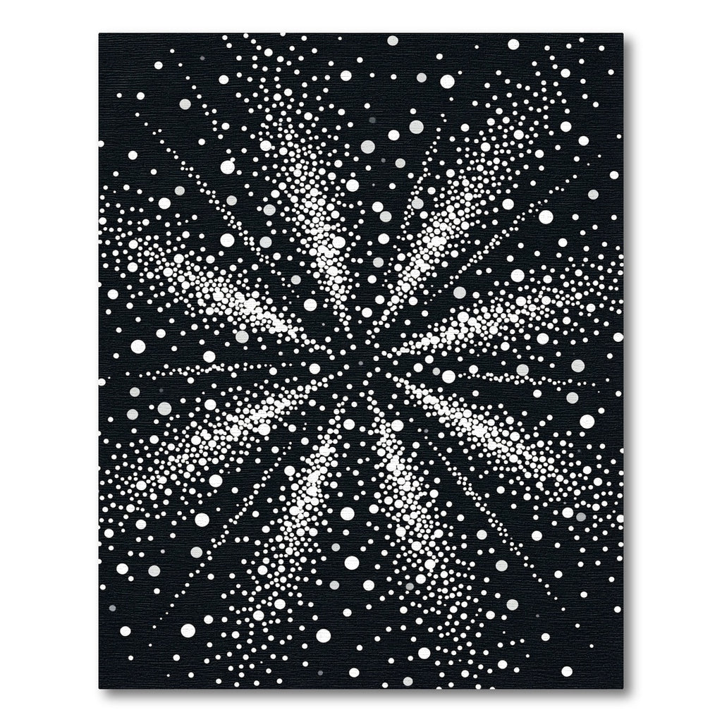 Black White Scattered Dot Explosion Rug