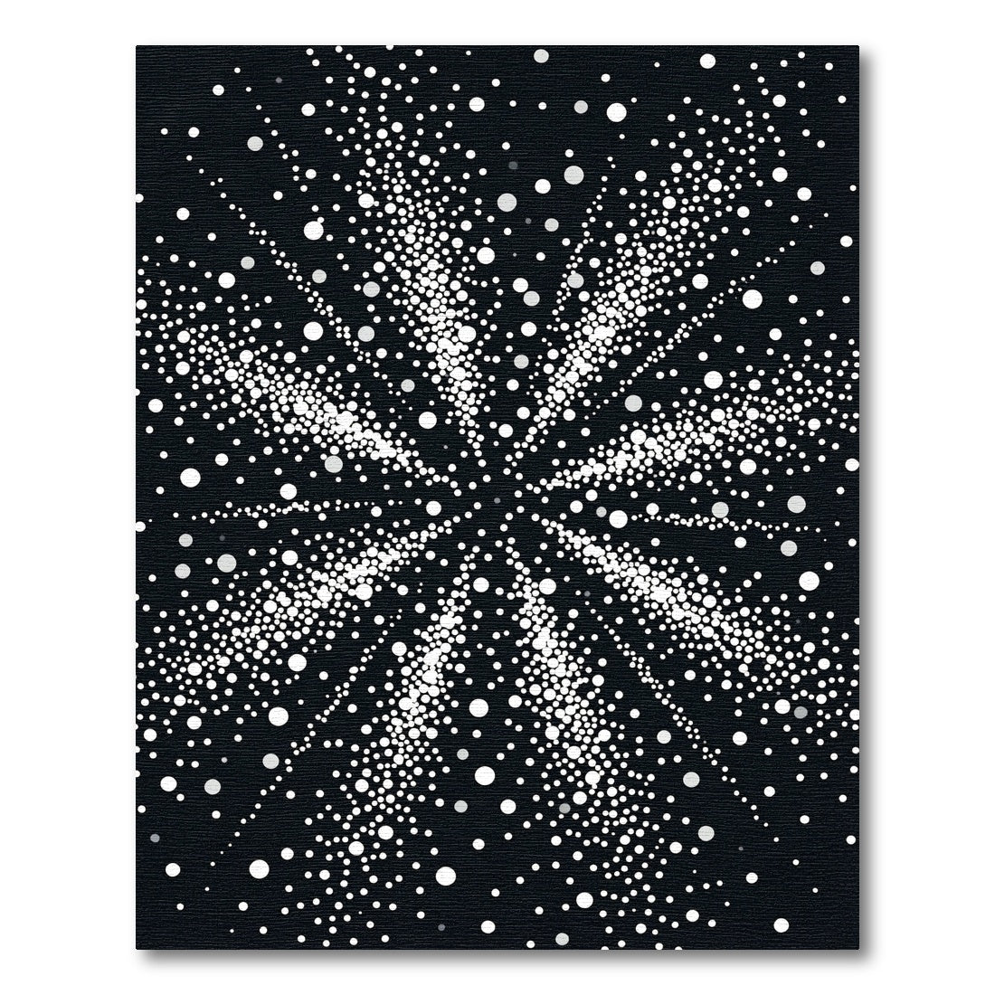 Black White Scattered Dot Explosion Rug