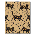 Celestial Black Cat Constellation Gold Rug