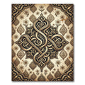 Ornate Golden Arabesque Scroll Medallion Rug
