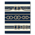 Navy and Cream Nautical Rope Stripe Rug