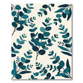 Lush Teal Eucalyptus Botanical Foliage Rug