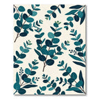 Lush Teal Eucalyptus Botanical Foliage Rug