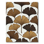 Earthy Brown Ginkgo Leaves Repeat Rug