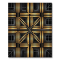 Art Deco Gold Black Geometric Squares Rug