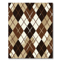 Brown Diamond Textured Geometric Rug