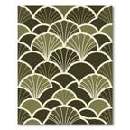 Art Deco Olive Fan Mosaic Rug