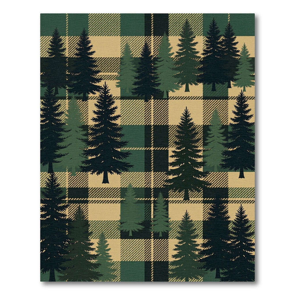 Forest Pine Plaid Tartan Check Rug