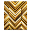 Geometric Gold Chevron Layered Abstract Rug