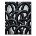 Black Interlocking Ring Abstract Rug