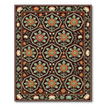 Elegant Crimson Hexagonal Floral Garden Rug