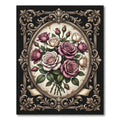 Baroque Oval Bouquet of Romantic Roses Rug