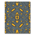 Gray Yellow Atomic Anchor Medallion Rug