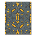 Gray Yellow Atomic Anchor Medallion Rug