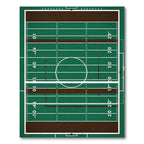 Green Football Field Gridiron Graphic Rug