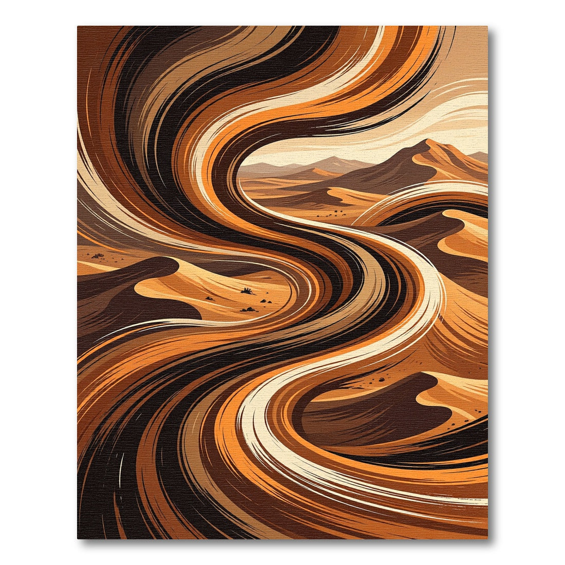 Earthy Swirl Desert Landscape Rug