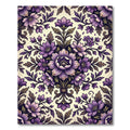 Elegant Violet Floral Symmetry Illustration Rug