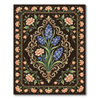 Elegant Floral Hyacinth and Carnation Medallion Rug