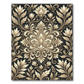 Gold Baroque Floral Damask Rug