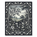 Monochrome Botanical Meadow Floral Illustration Rug