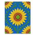Golden Sunflowers With Green Vines Rug