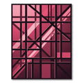 Modern Geometric Raspberry Linear Grid Rug