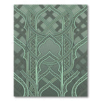 Sage Green Entwined Arch Ornamentation Rug
