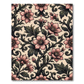 Vintage Pink Floral Scrolling Vine Rug