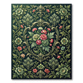 Ornate Emerald Floral Damask Scroll Rug